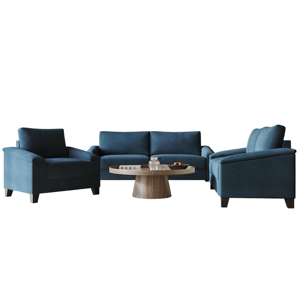 CraftPorch Simple Style Linen Upholstered 3-Piece Living Room Set