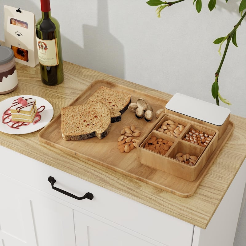 55.9" Farmhouse Buffet Sideboard Cabinet with 2 Drawers and 4 Doors, Large Storage Cupboard for Dining Room, Kitchen
