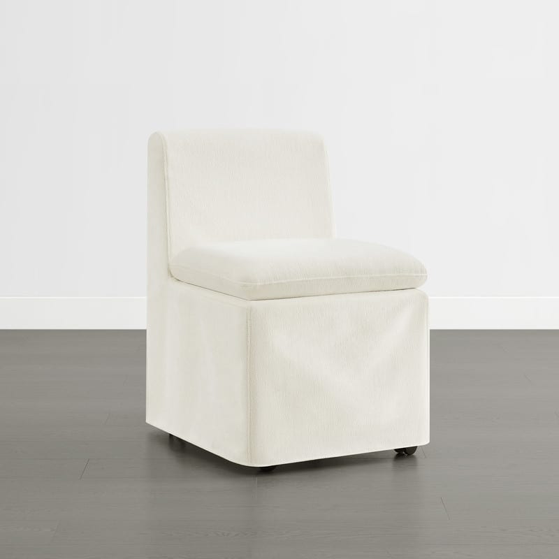 Spruce & Spring Modern Upholstered Dining Chair with Casters, Removable Washable Slipcover
