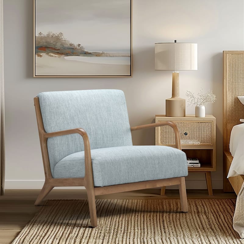 INK IVY Novak Mid Century Modern Accent Armchair - Single - Light Blue