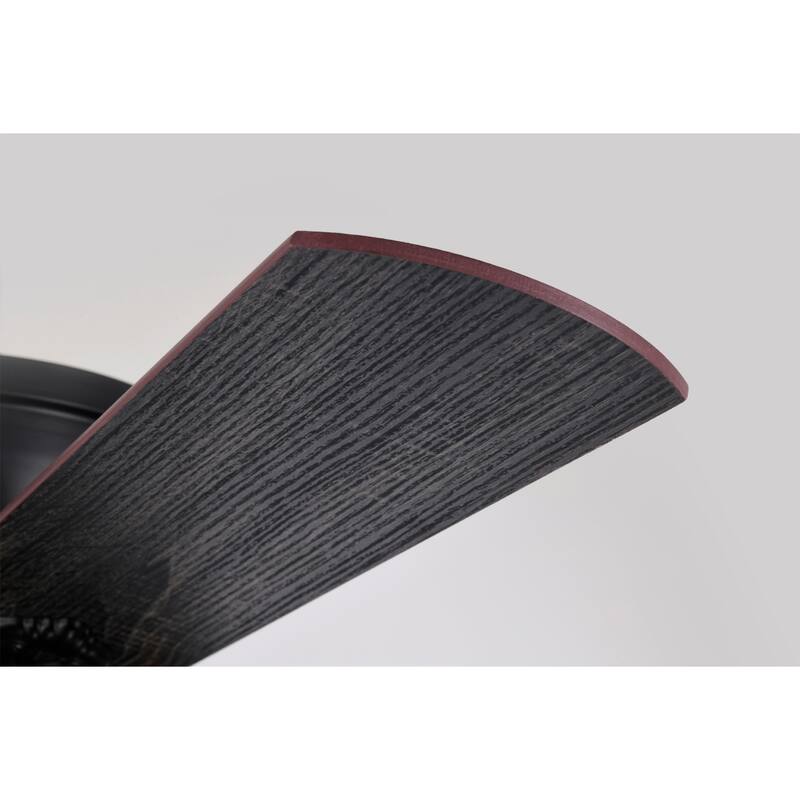 Pluvey 52-Inch Flushmount Lighted Ceiling Fan Blue Red Draginfly Tiffany Glass Lamp Black Finish