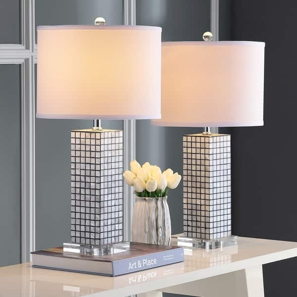 slide 2 of 9, SAFAVIEH Lighting 26-inch Skagway Table Lamp (Set of 2) - 13"W x 13"D x 26"H