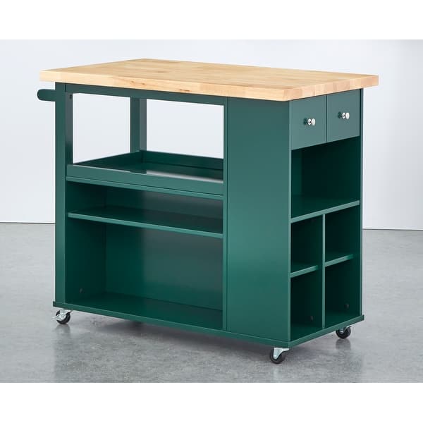 Angelo Home Boston Kitchen Island Cart Navy