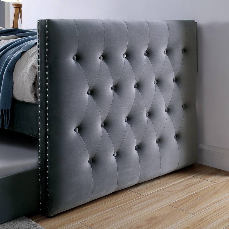Furniture of America Ragen Twin-size Tufted Upholstered Daybed with Trundle and Nailhead Trim