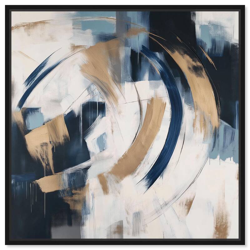 Golden Vortex I Canvas by Art Remedy - Black - 24" x 24"