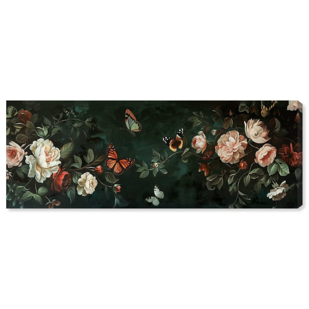 Emerald Floral Panoramic Canvas by Art Remedy, Gallery Wrapped