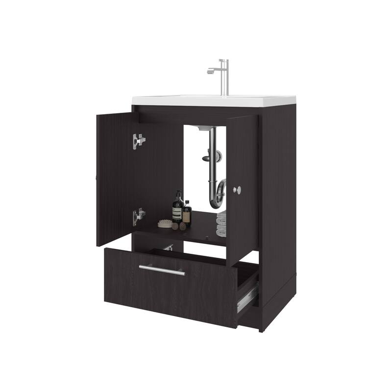 Sinclair Freestanding Bathroom Vanity with Sink, Two Doors and Bottom Drawer
