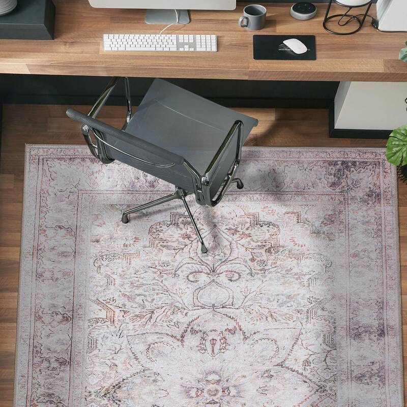 Bohemian Distressed Vintage Machine Washable Area Rug