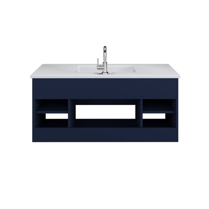 Volpa USA Salt 48-Inch Wall Mounted Floating Bathroom Vanity Set
