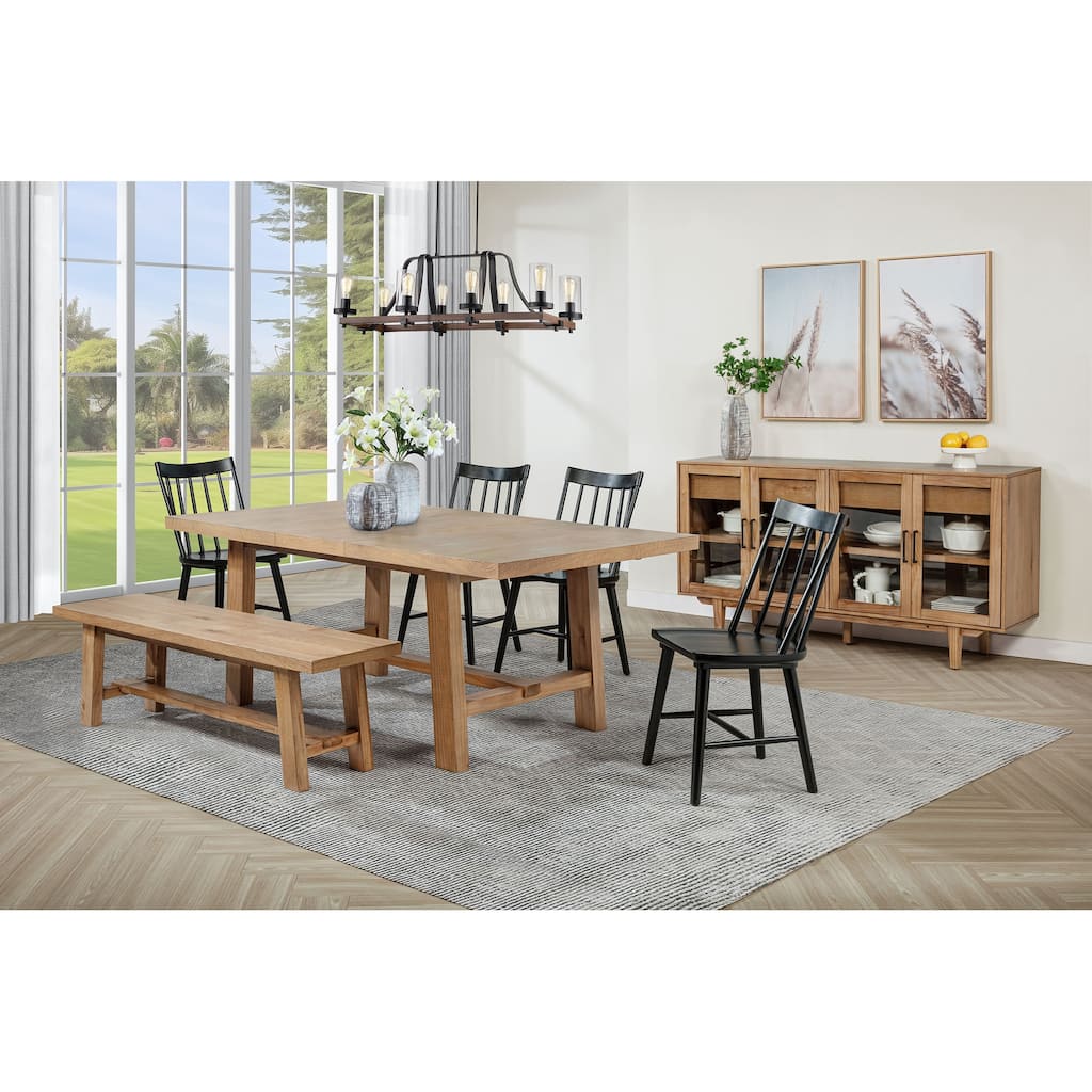 Middleton Extension Leaf Dining Set Brown and Black