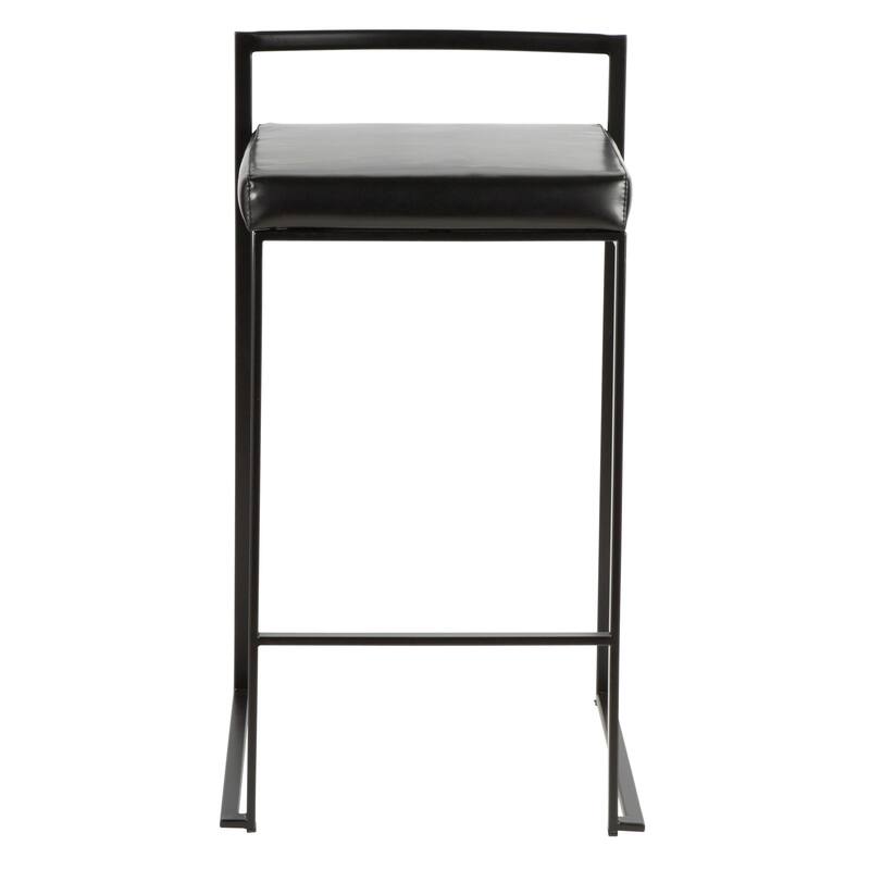 Porch & Den Forrest Black Stackable Fully Welded Counter Stool (Set of 3)