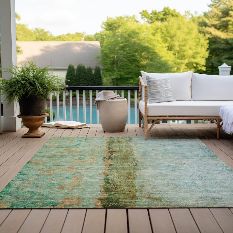Machine Washable Indoor/ Outdoor Chantille Modern Contemporary Rug