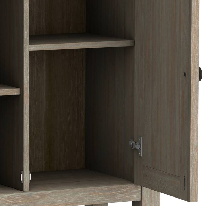 WYNDENHALL Halifax Solid Wood Transitional Low Storage Cabinet - 32"w x 14"d x 31" h