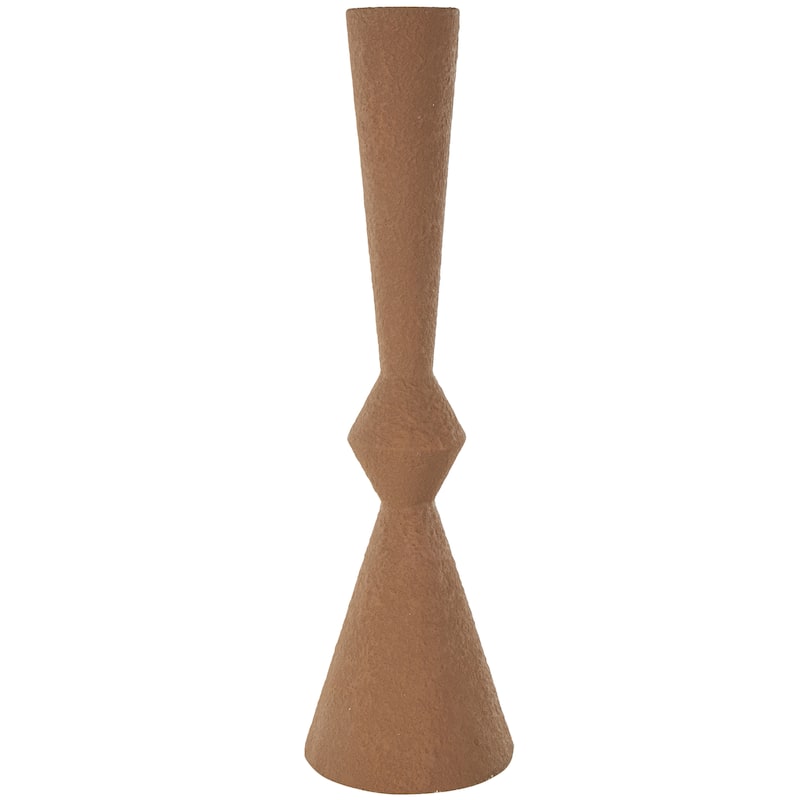 Metal Art Deco Fluted Decorative Vase - Brown - Roche River Decor - Brown