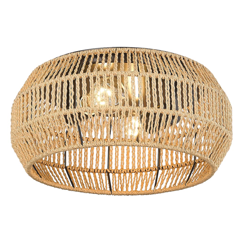 Golden Lighting Marlee 2-light Flush Mount in Matte Black