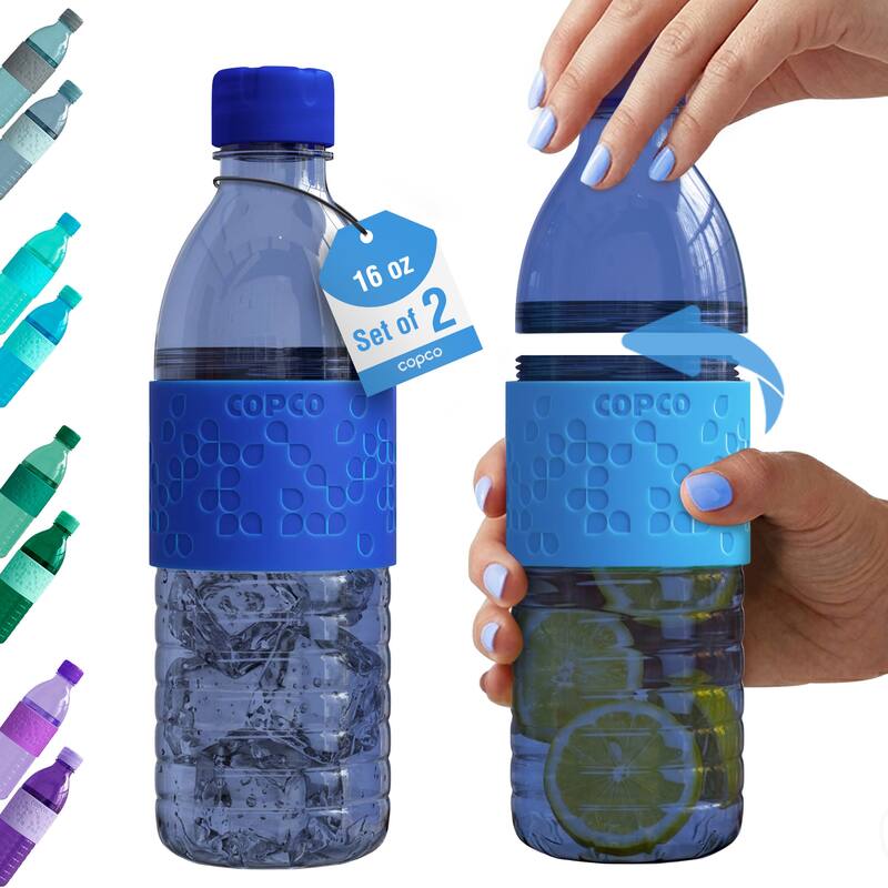 Copco Hydra Tritan Water Bottle Set of 2 BPA Free - Navy & Blue
