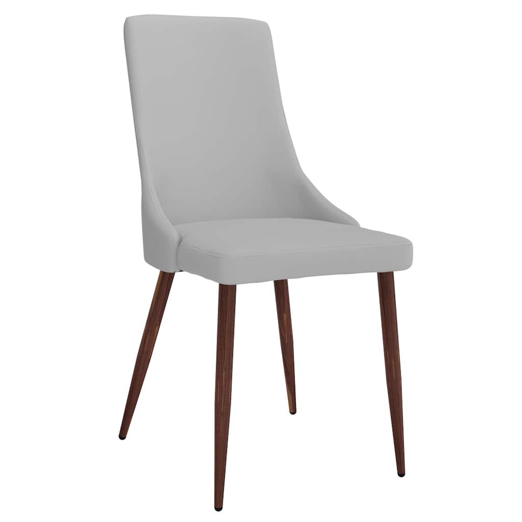 Mid-Century Faux Leather and Metal Dining Chair, Set of 4