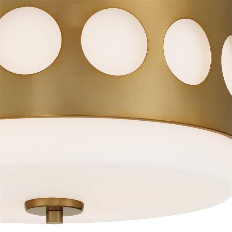 Kirby 2 Light Vibrant Gold Ceiling Mount - 13.37'' W x 6.87'' H