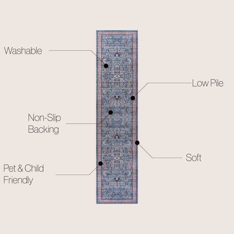 JONATHAN Y Cirali All-Over Persian Machine Washable Area Rug