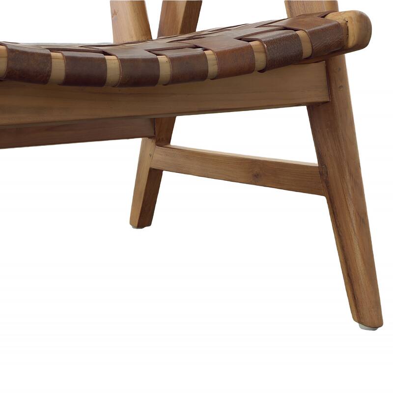 Seena Teak Upholstered Occasional Chair, Brown