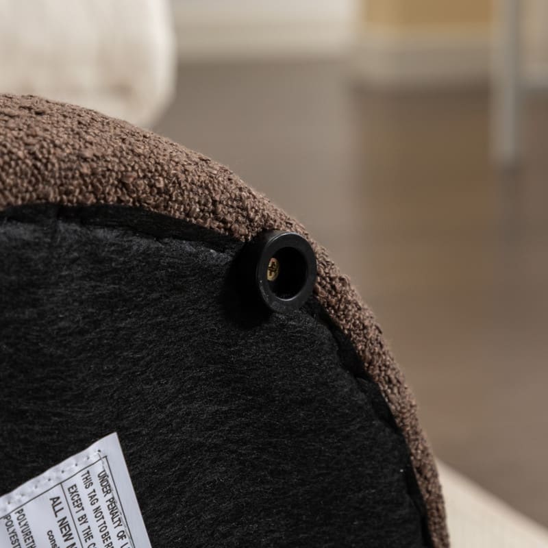 Boucle Round Ottoman Footrest Stool