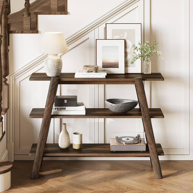 3-Tier Entryway Table Console Tables, 41.3" Sofa Table Narrow Long with Open Storage Shelves