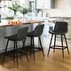 preview thumbnail 56 of 103, LUE BONA Modern Industrial Counter Stools Faux Leather Upholstered Counter Height Bar tools with Back