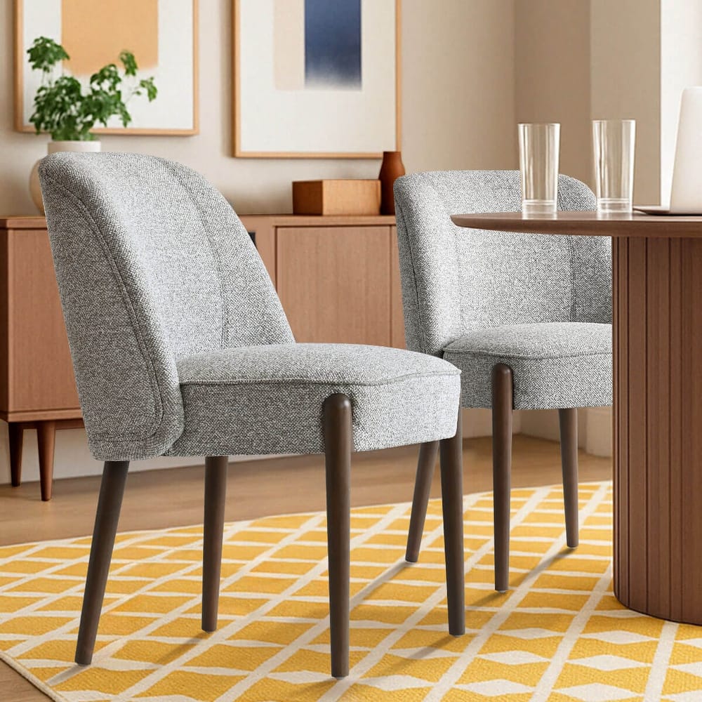 19.5" Seat Height Upholstered Solid Wood Full Back Dining Side Chair