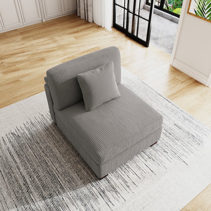 Corduroy Armchair Sofa Corner Chairs With Pillows