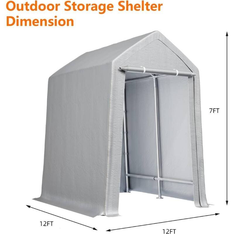 Heavy-Duty Carport Storage Shed for Motorcycles, Bicycles, and Garden Tools