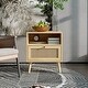 preview thumbnail 3 of 28, Rattan Nightstand Bedside Table with Rattan Drawers
