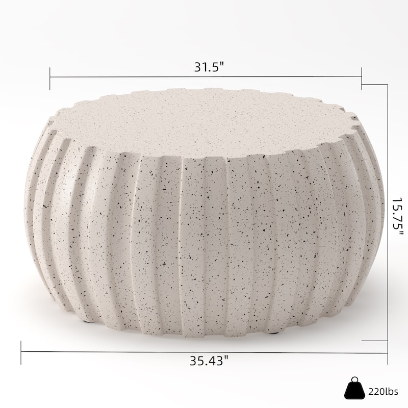 35.43" Modern Indoor/Outdoor Waterproof Coffee Table - Durable MgO Cement Design