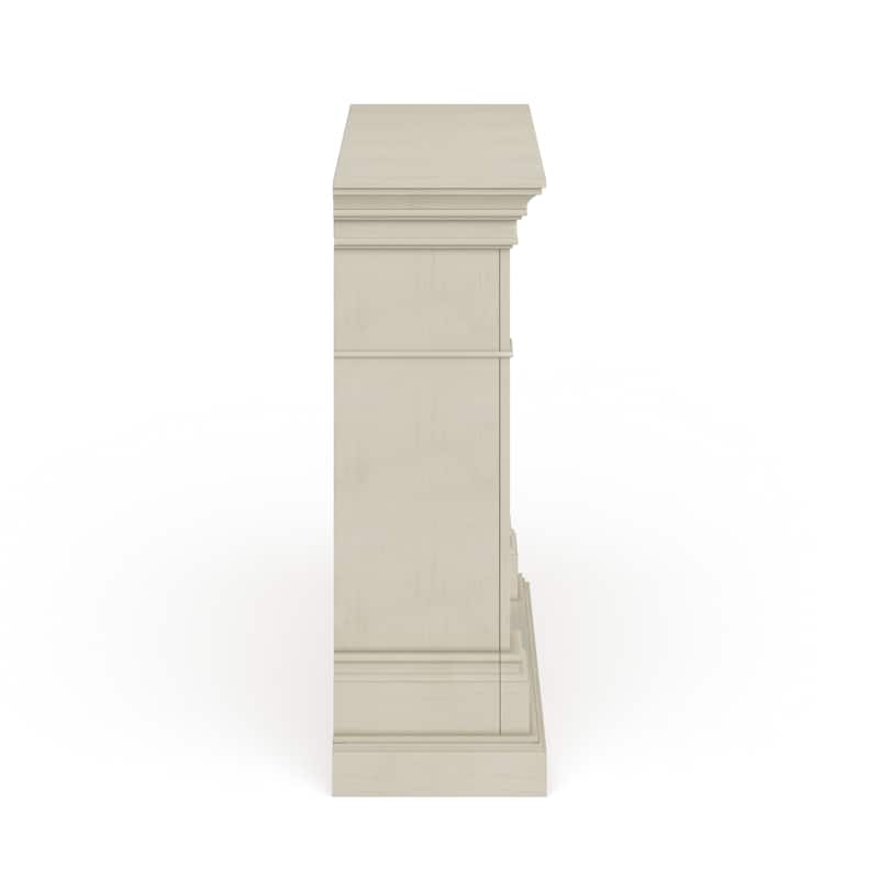 SEI Furniture Mazus Transitional Electric Fireplace with Ivory Mantel
