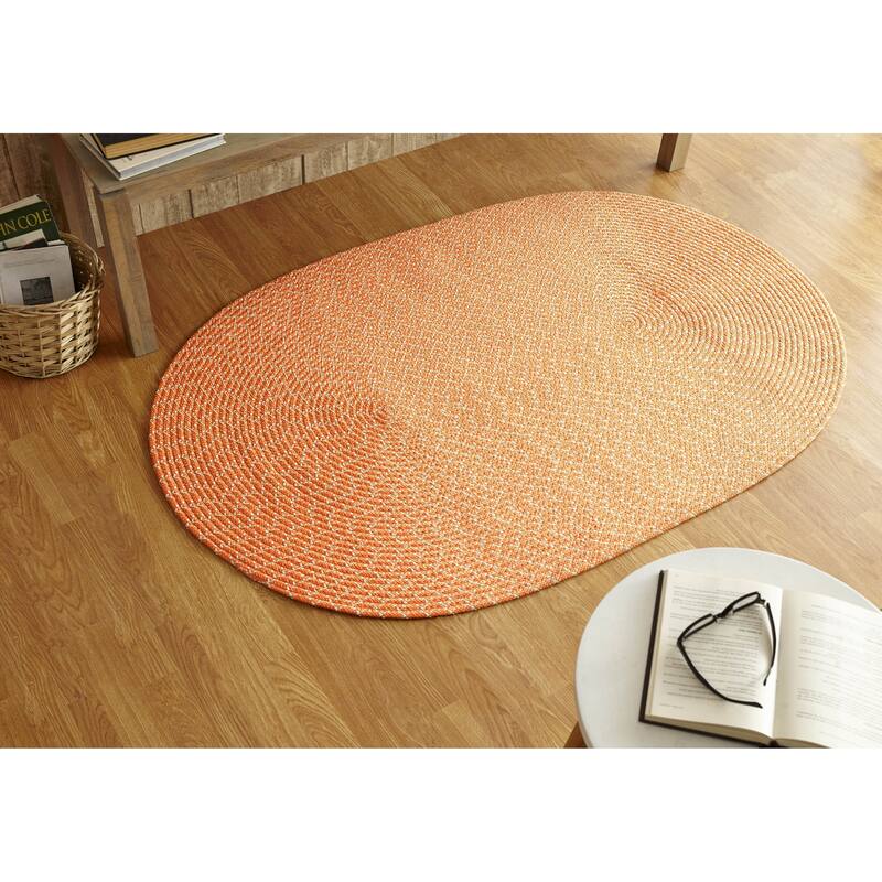 Better Trends Sunsplash Braid 100% Polypropylene Stain Resistant & Double Sided Reversible Indoor-Outdoor Area Utility Rug - 60" x 96" Oval - Orange