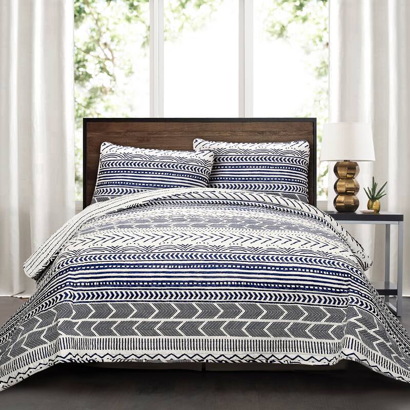 Lush Decor Hygge Geometric Pattern 3-piece Quilt Set