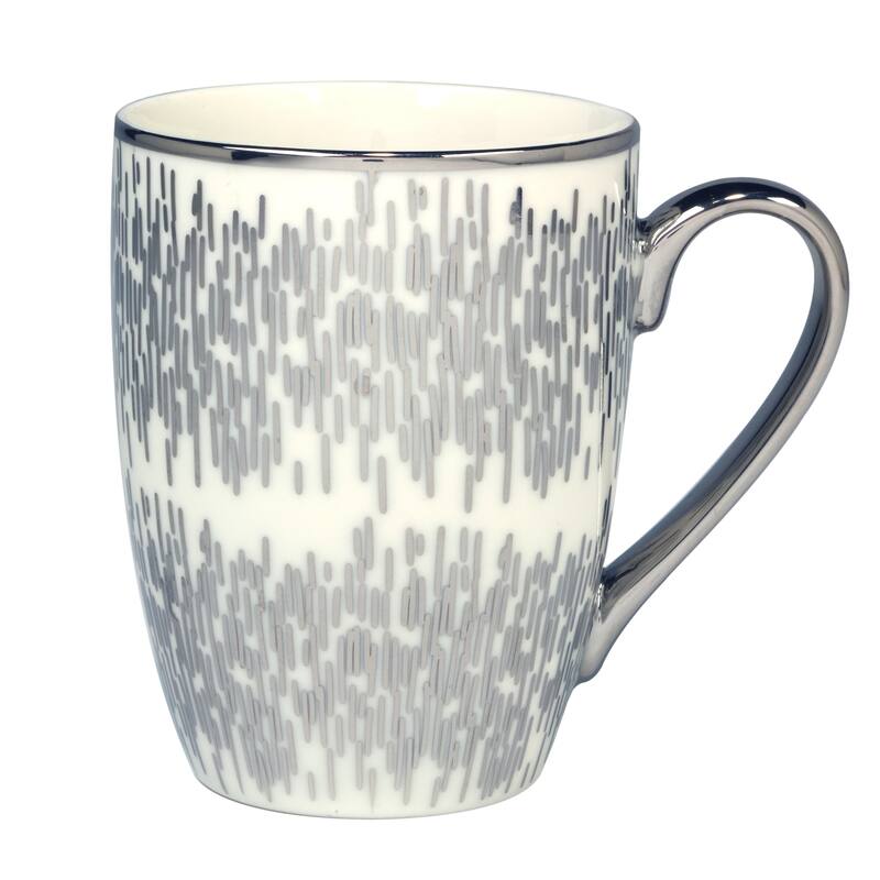 Certified International Matrix Silver Plated Tapered 16 oz. Mugs, Set of 6 Assorted Designs