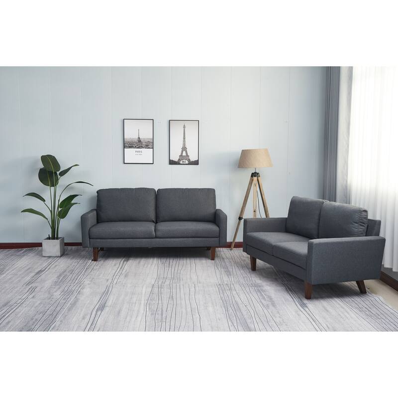 Linen 2 Piece Loveseat and Sofa Living Room Set