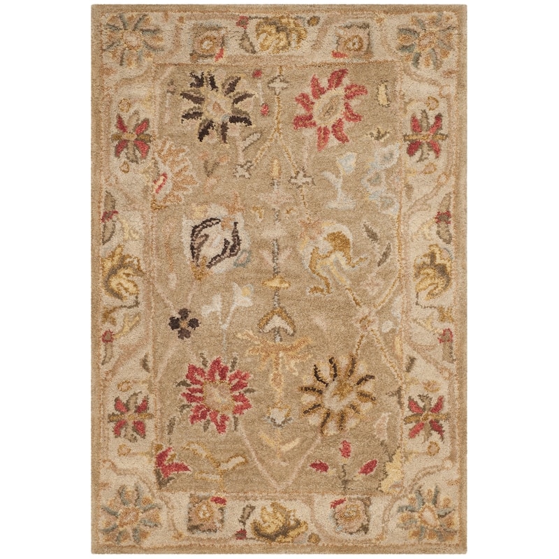SAFAVIEH Handmade Antiquity Bushra Traditional Oriental Wool Rug - 2' x 3' - Taupe/Beige