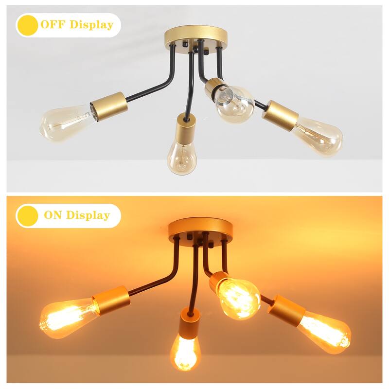 4-Light Semi Flush Mount Lights for Farmhouse Kitchen Dining Room