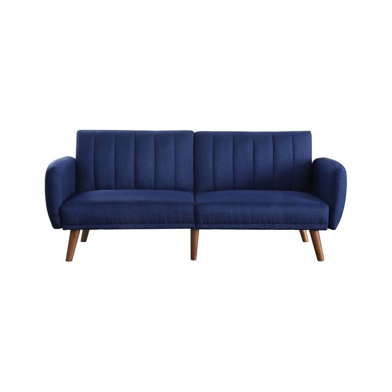 ACME Bernstein Adjustable Sofa in Blue and Walnut