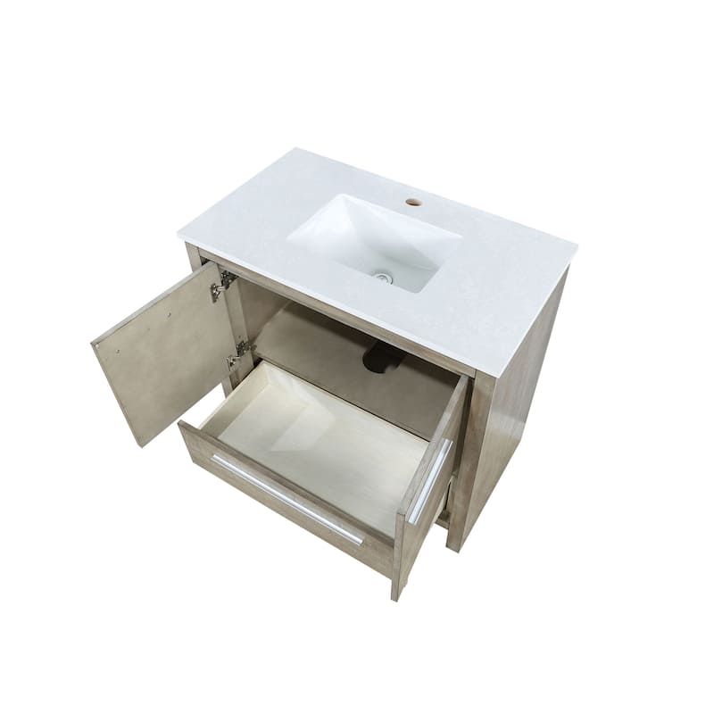 Lafarre 30 in W x 20 in D Rustic Acacia Bath Vanity and White Quartz Top