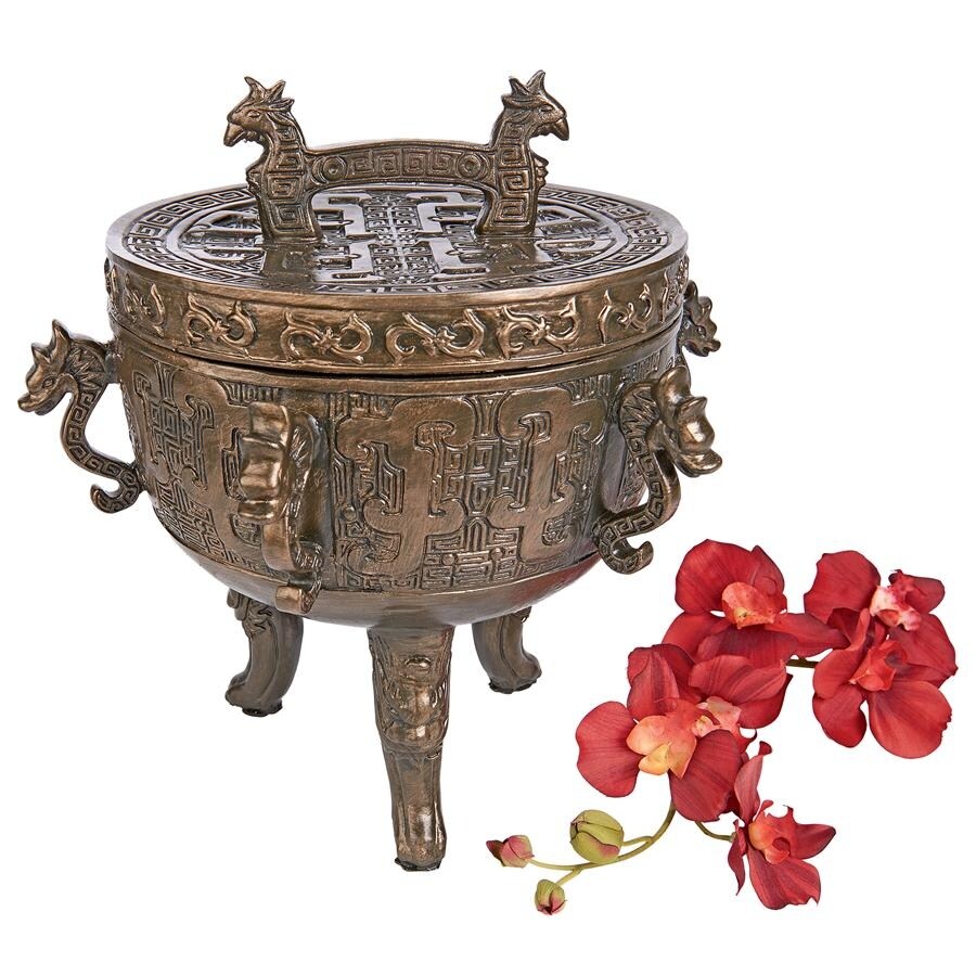 Shop Design Toscano Dragon Temple Faux Incense Sensor Urn
