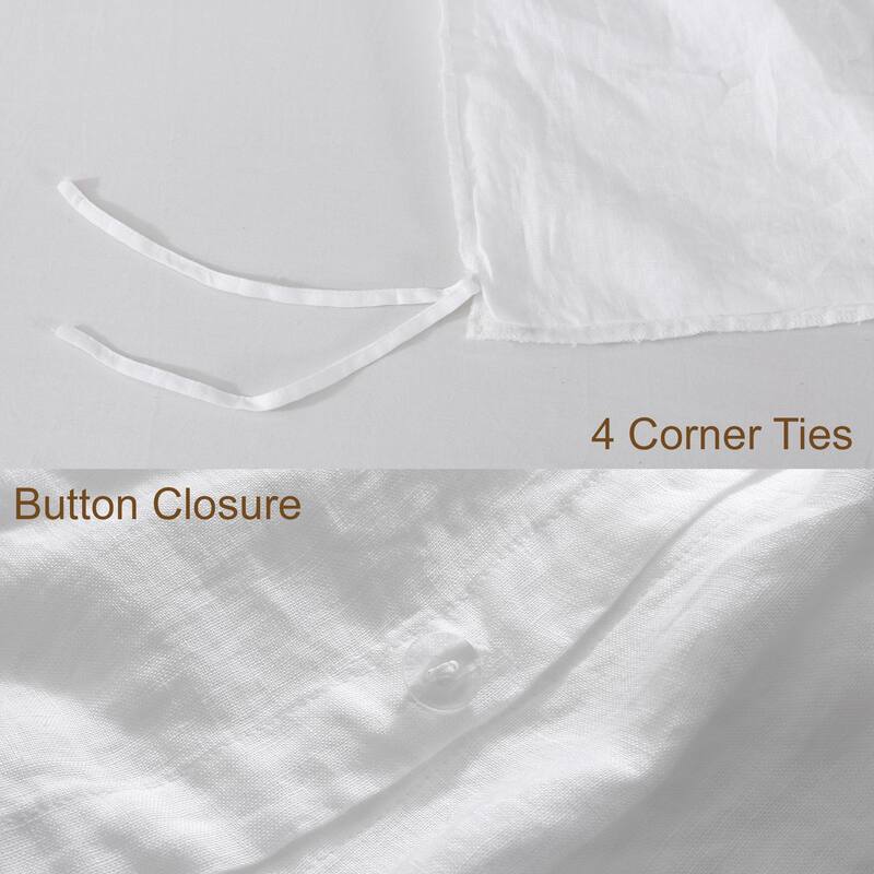 Highland Feather 100% Ultra-Soft French Linen Bedding Set - 1 Duvet Cover, 1 Fitted Sheet & 2 Pillowcases