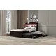 preview thumbnail 5 of 13, Twin XL Platform Bed with Storage LED Headboard, Charging Station, Trundle & 2 Drawers, Sturdy Pine Wood Frame, Dark Brown