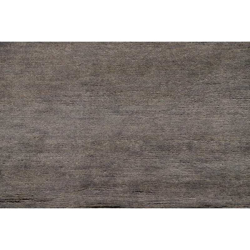 Hand Knotted Oriental 100% Wool Carpet Modern Modern Greys & Charcoal Gabbeh Area Rug - 4' 11'' X 3' 3''