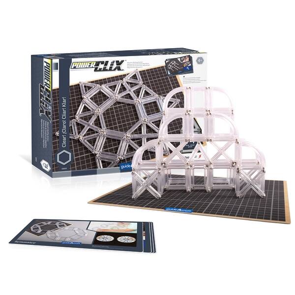 slide 2 of 4, Guidecraft PowerClix Frames, Clear, Magnetic Building Set, 74 Pieces