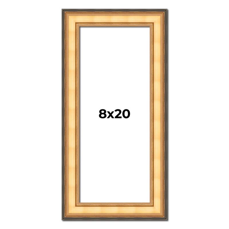 8x20 Frame Gold Plein Aire Solid Wood Picture Frame Width 2 Inches |