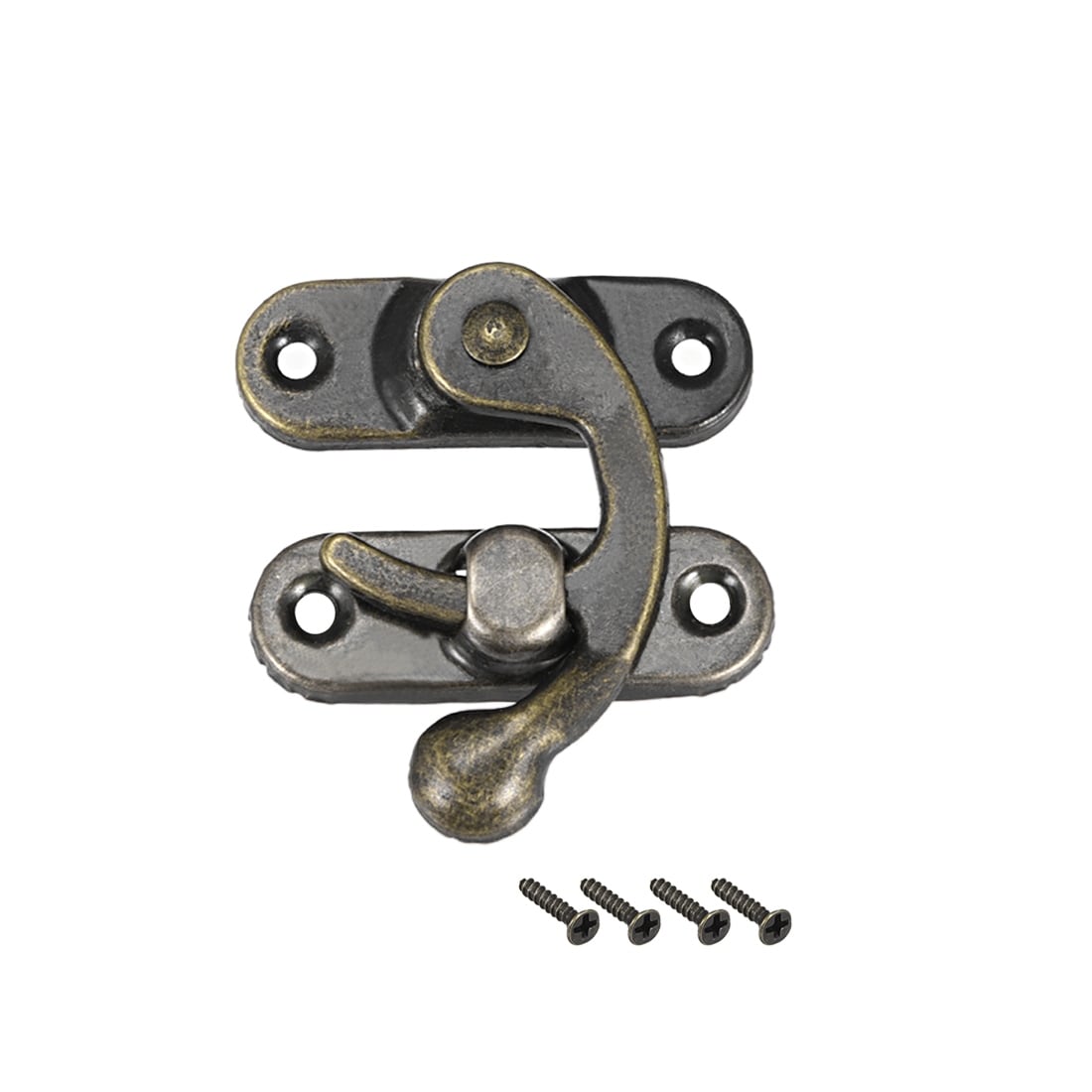 5 Sets 2-1//22 Antique Hooks Hasps Vintage Bronze Swing Locks Clasps Right Latch Closure with Screws for Suitcase Case Jewelry Wooden Boxes Furniture Big Size