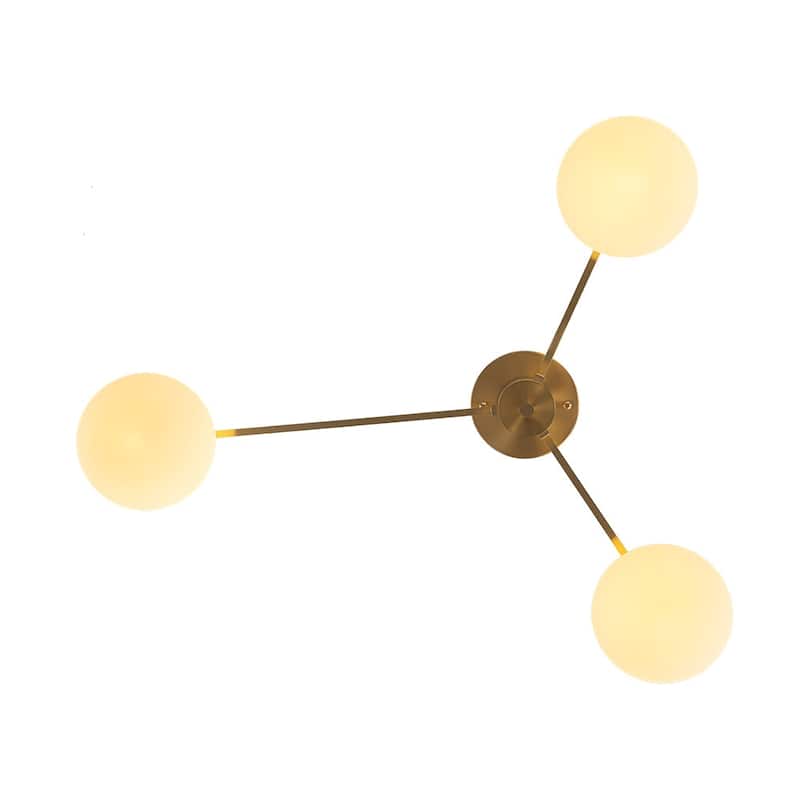 Mid-century Modern Oval Glass Accents Semi-flush Mount