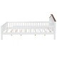 preview thumbnail 7 of 21, Full Size Wood Platform Bed with House-Shaped Headboard, LED Light & Built-In Storage, White, for Kids & Teens